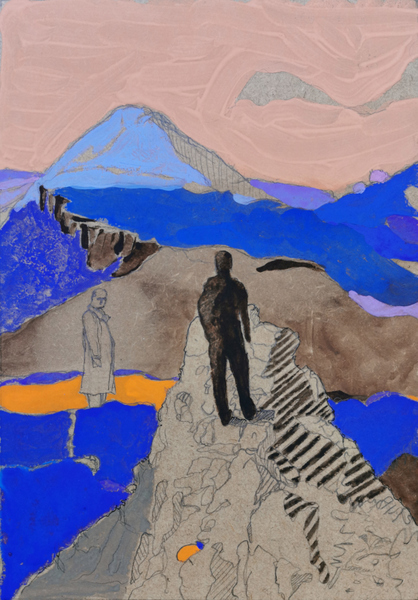 Vue du Mont Cantal 4 - 21x30 - tempera